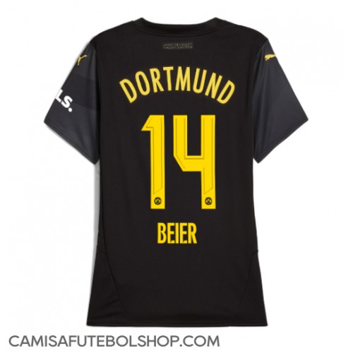 Camisa de time de futebol Borussia Dortmund Maximilian Beier #14 Replicas 2º Equipamento Feminina 2024-25 Manga Curta